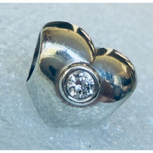 Pandora Sterling Silver Heart Clear CZ Charm 790134CZ
